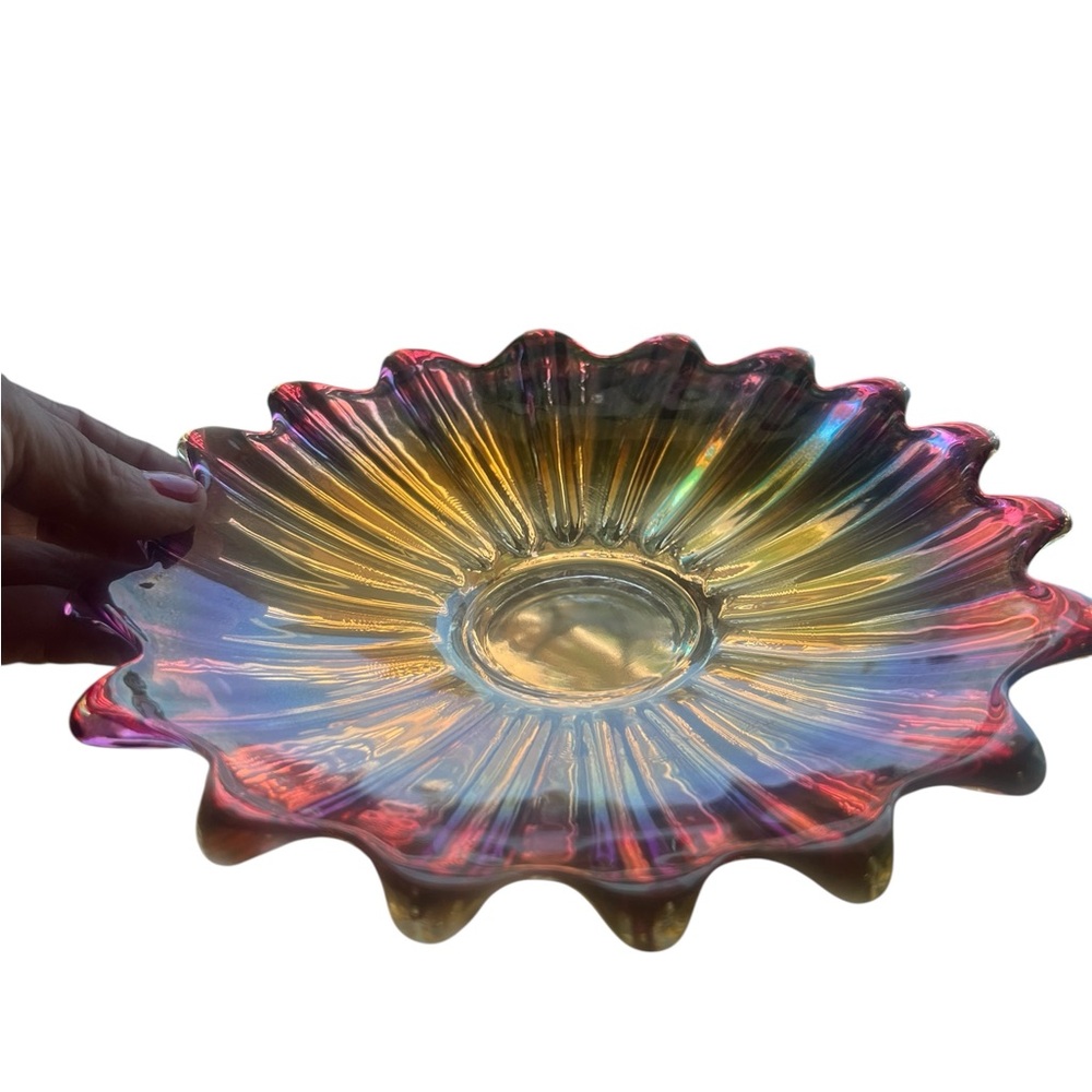 EVC~ Vintage Art Glass Celestial
Iridescent Carnival Federal - Picture 5 of 9